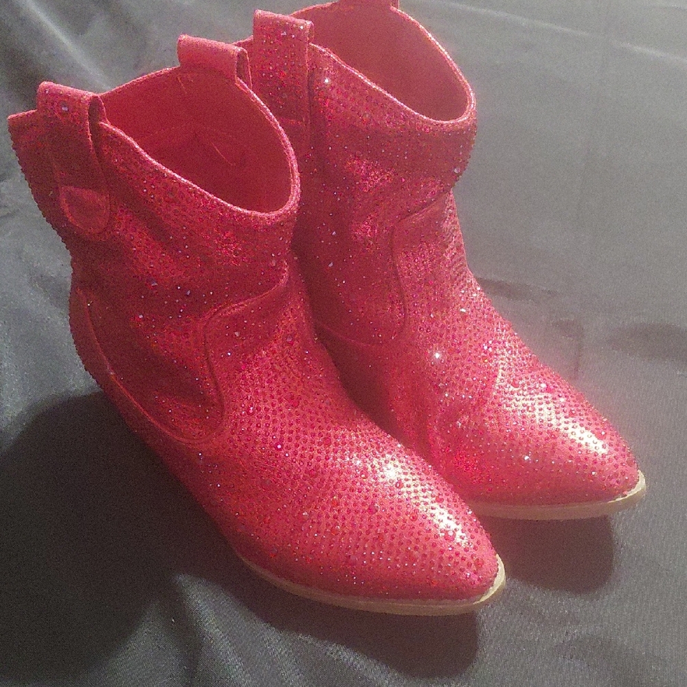 ♻️👢GIRLS Cowgirl Ankle Boots